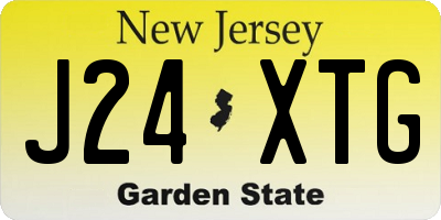 NJ license plate J24XTG