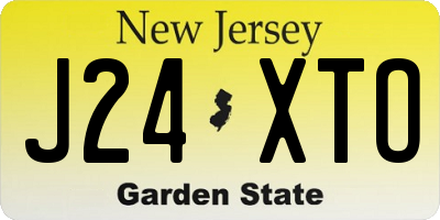 NJ license plate J24XTO