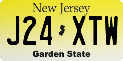 NJ license plate J24XTW