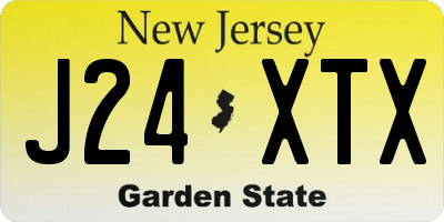 NJ license plate J24XTX