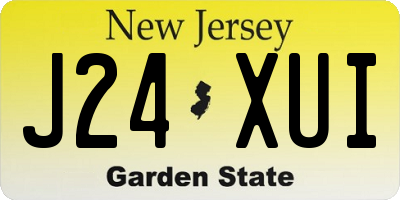 NJ license plate J24XUI