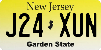 NJ license plate J24XUN