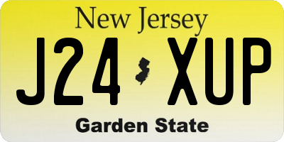 NJ license plate J24XUP