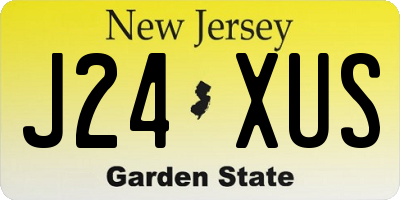NJ license plate J24XUS