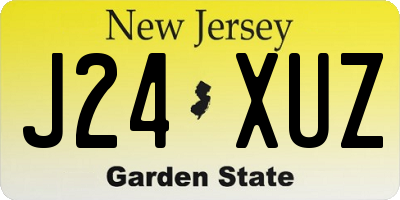 NJ license plate J24XUZ