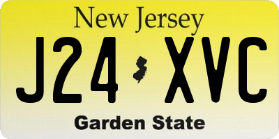 NJ license plate J24XVC