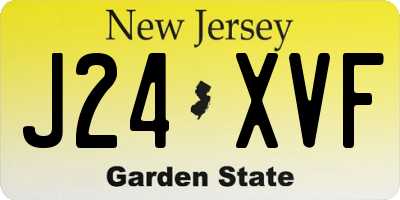 NJ license plate J24XVF