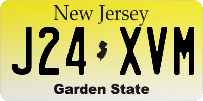 NJ license plate J24XVM