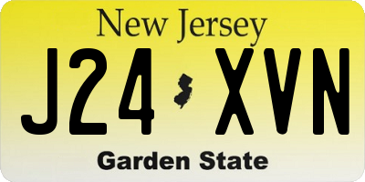 NJ license plate J24XVN