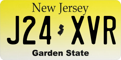 NJ license plate J24XVR