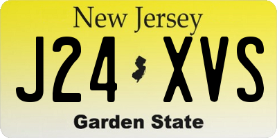 NJ license plate J24XVS