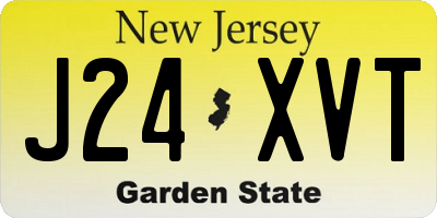 NJ license plate J24XVT