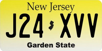 NJ license plate J24XVV