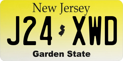 NJ license plate J24XWD