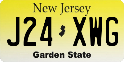 NJ license plate J24XWG