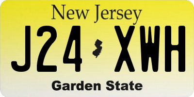NJ license plate J24XWH