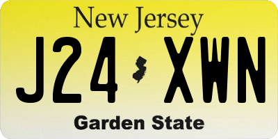 NJ license plate J24XWN