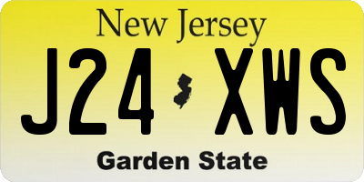 NJ license plate J24XWS