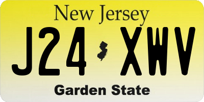 NJ license plate J24XWV