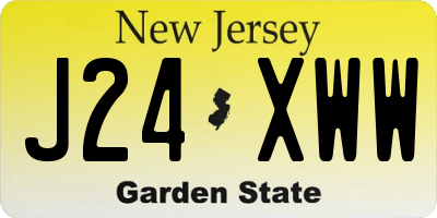 NJ license plate J24XWW