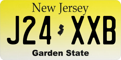 NJ license plate J24XXB