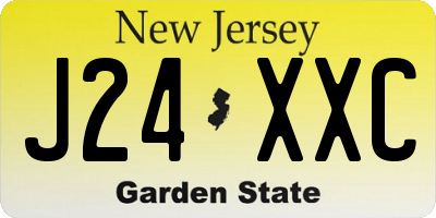 NJ license plate J24XXC