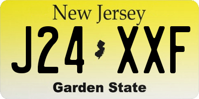 NJ license plate J24XXF