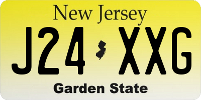 NJ license plate J24XXG
