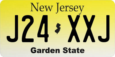 NJ license plate J24XXJ