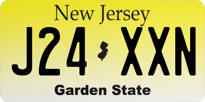NJ license plate J24XXN
