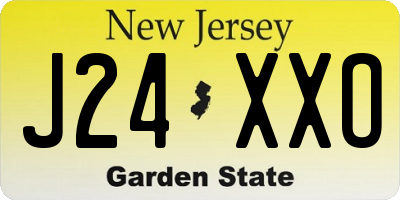 NJ license plate J24XXO