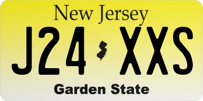 NJ license plate J24XXS