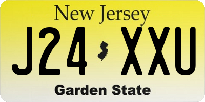 NJ license plate J24XXU