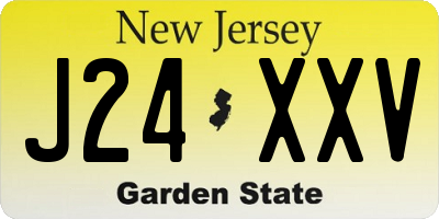 NJ license plate J24XXV