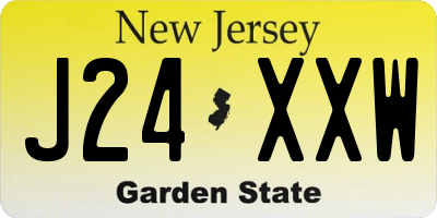 NJ license plate J24XXW