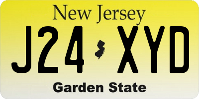 NJ license plate J24XYD