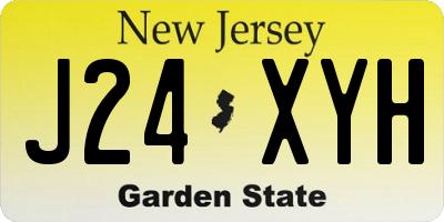 NJ license plate J24XYH