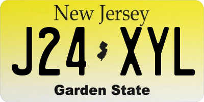 NJ license plate J24XYL