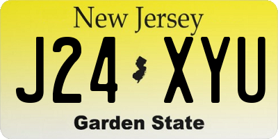 NJ license plate J24XYU