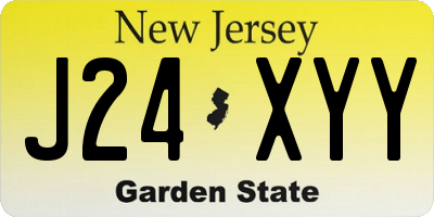 NJ license plate J24XYY