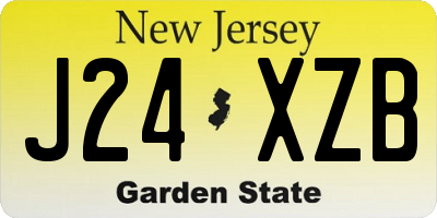 NJ license plate J24XZB