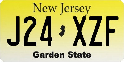 NJ license plate J24XZF