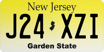 NJ license plate J24XZI