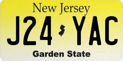 NJ license plate J24YAC