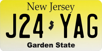 NJ license plate J24YAG