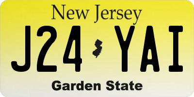 NJ license plate J24YAI