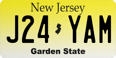 NJ license plate J24YAM