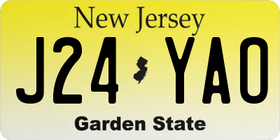 NJ license plate J24YAO