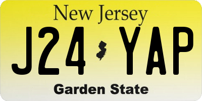 NJ license plate J24YAP