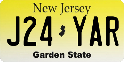 NJ license plate J24YAR